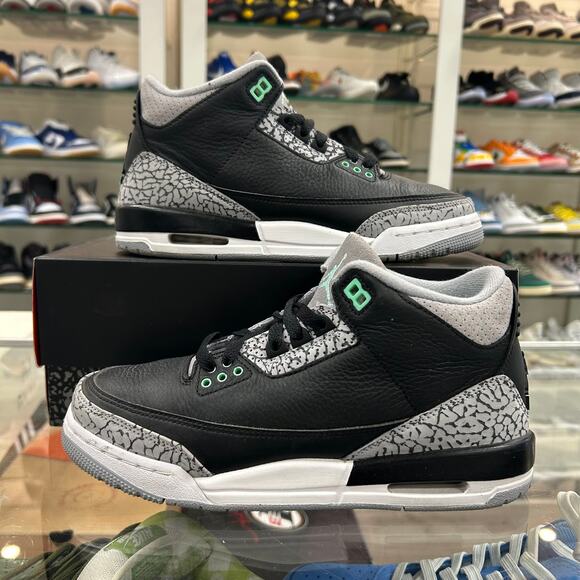 Jordan 3 Retro Green Glow (GS) size 6.5Y Pre-Owned - Picture 1 of 8